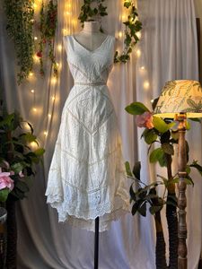 White Eyelet Midi Dress