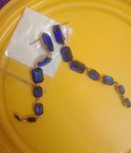 Blue Stone Dangle Earrings