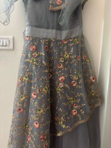 Gray Flower Girl Dress