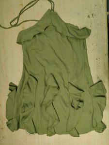 Tie-Up Neck Sleeveless Mini Ruffled Dress