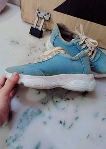 Blue Platform Sneakers