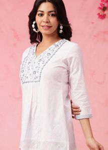 Pure White Cotton Kurti