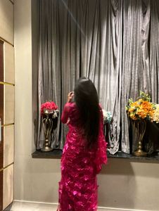 Hot Pink Saree (Without Blouse)