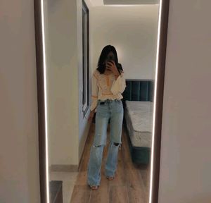90&#39;s Wide Legs Light Wash Jeans