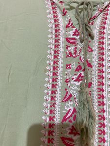Green Embroidered Kurta