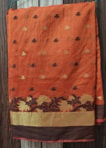 Orange Patterned Saree