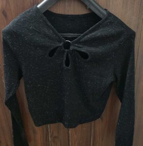 Black Sparkle Crop Top