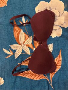 Elegant Burgundy Bra (Padded, Non Wired)