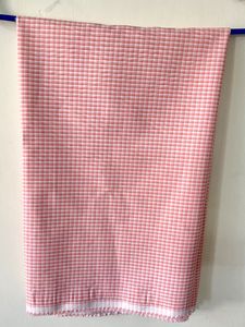 Pink And White Small Checked Shirt Material