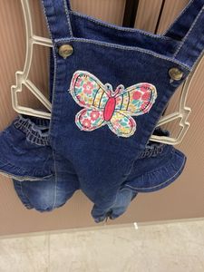 Stylish Denim Dunagaree Skirt Like