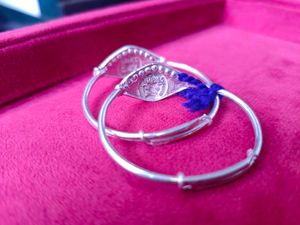Real Silver Baby Bangle One Pair
