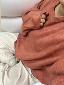 Oversized Comfy Coral Knit Sweater