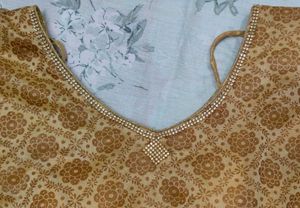Elegant Gold Print Cape Top