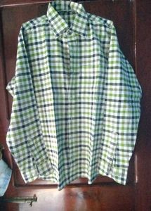 Green-Grey Chequered Shirt (Full Sleeves)