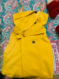 Yellow Blazer Dress/kinda Formal One Piece For Wom