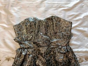 Metallic Mini Dress/Snake Pattern