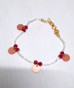 Gold and Crystal Bead Bracelet