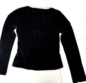 Abstract Swirl Black And White Long Sleeve Top