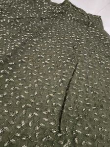 Olive Green Floral Lehenga