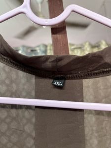 Brown Sheer Sleeveless Shrug