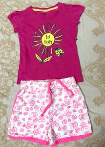 Kids Girls T-shirt And Shorts Combo