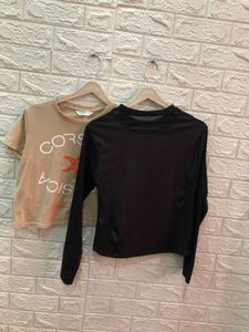 Cute Graphic Tees and black, sheer top combo🍬