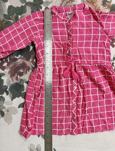 Girls Pink Checkered Top