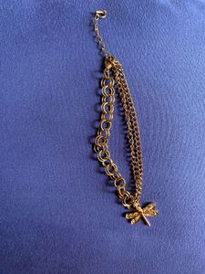Gold Dragonfly Pendant Bracelet