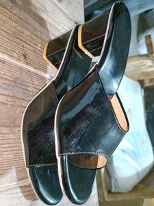 Black Slip-On Sandals