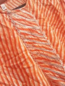 Striped Orange Kurti Top