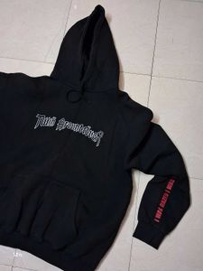 Black Graphic Print Hoodie