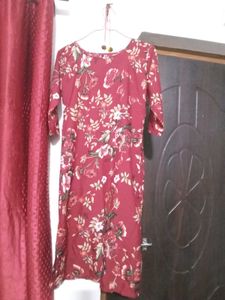 (4).Floral Print Navy Kurti
