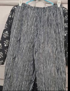 Black Printed Kurta Set With Pants