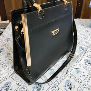 Solid Black Handbag