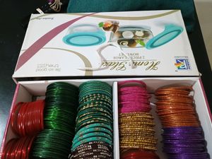 Multicolored Glass Bangles
