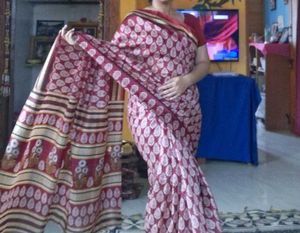 Elegant Maroon Saree