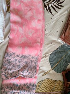 Beautiful Peach Saree Gorgeet