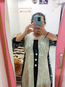 Stretchable Kurti Bule And White 🤍