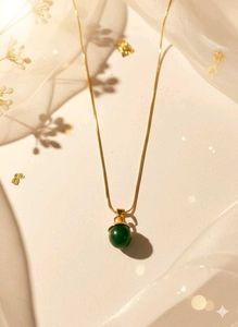 Green Stone Pendant Necklace