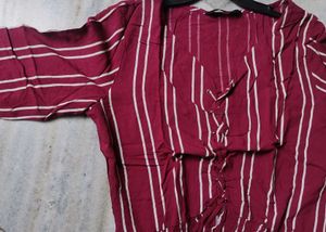 Striped Maroon Top