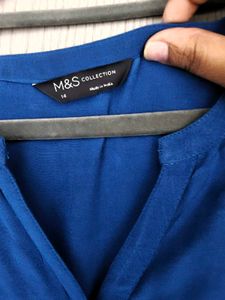 Blue Long Sleeve flared Top