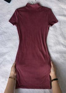 Ribbed Mock Neck Bodycon Dress
