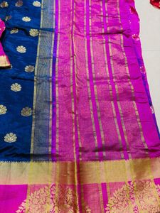 Elegant Blue &amp; Pink Saree with blouse