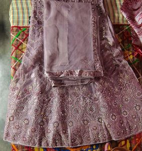 Women Designer Mirror Worked Unstiched Lehenga Cho