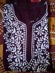 Short Chikankari Kurta