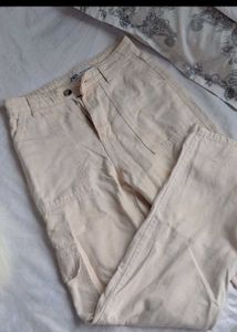 Beige Flared Cargo Jeans 👖