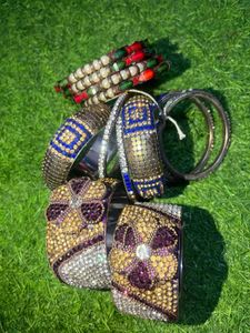Beautiful Party Wear Stone Bangles