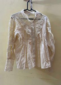 Vintage Lace Detail Blouse