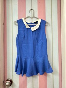 Forever 21 Blue Peplum Top