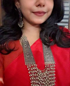 Oxidized Statement Necklace And Earrings Set